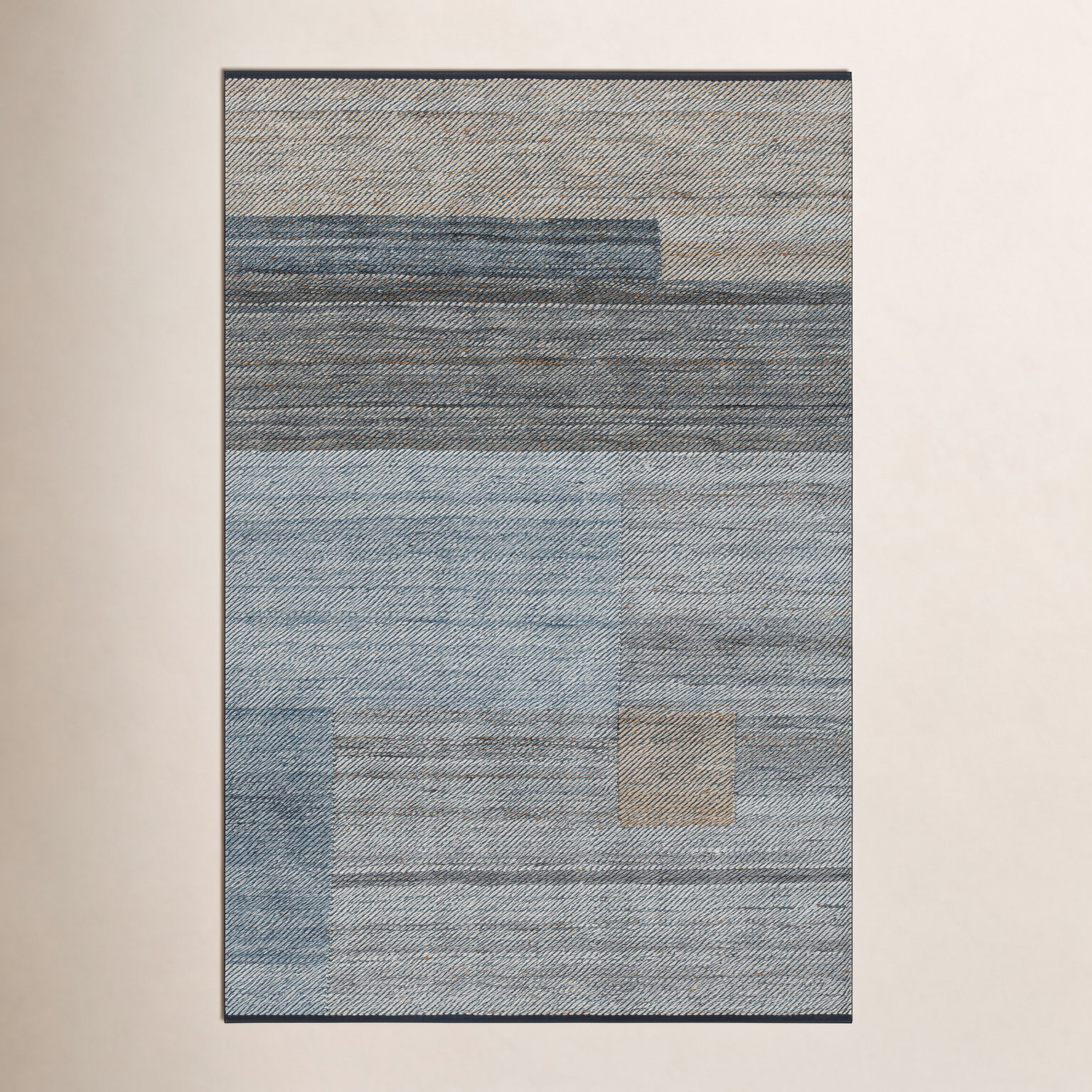 Rectangle Campbelle Patchwork Hand Woven Flatweave Recycled P.E.T. Indoor/Outdoor Area Rug in Gray, Rectangle 10' x 14'