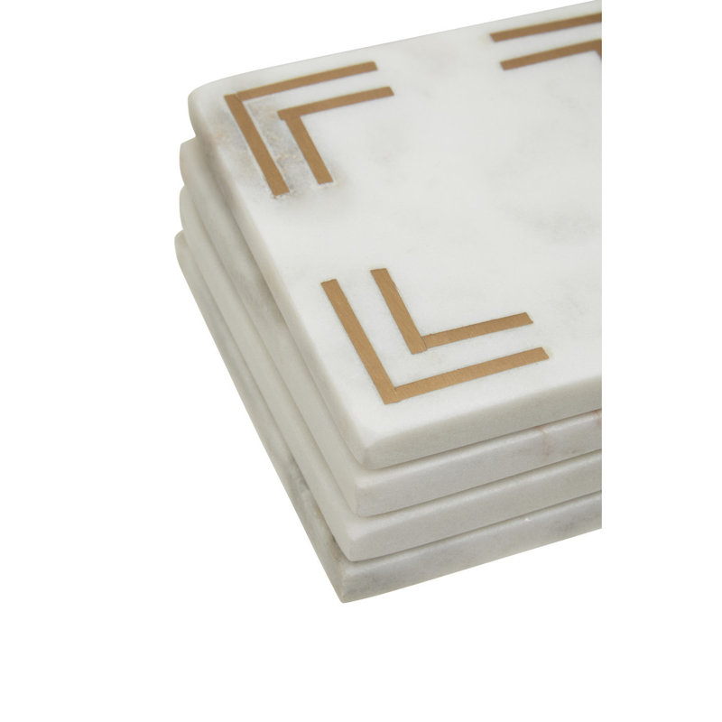 Marble Square 4 Piece Coaster Set