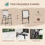 Ensemble de mobilier de patio 4 pièces, 2 chaises pliantes, parasol à angle réglable, table de salle à manger en verre trempé texturé Wave, beige-130063636