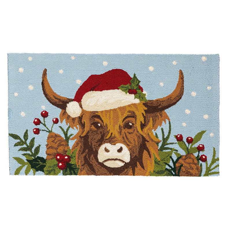 Tapis intérieur / extérieur en polypropylène, vache Highland, 24 po x 42 po