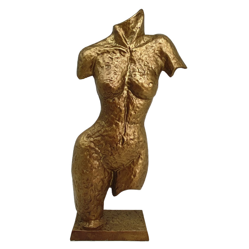 Bumpy TORSO SCULPTURE Aluminium Ornament 38cm, Mocha