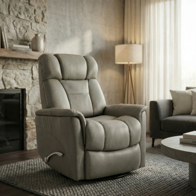 Swivel Glider Recliner with Manual Adjustable Headrest & Footrest in Oslo Mineral
