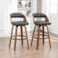 Swivel Upholstered and Faux Leather Bar Stool-772427364-772427365