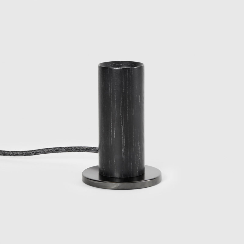Lampe de table Knuckle en chêne noirci et ovale, Oval Bulb