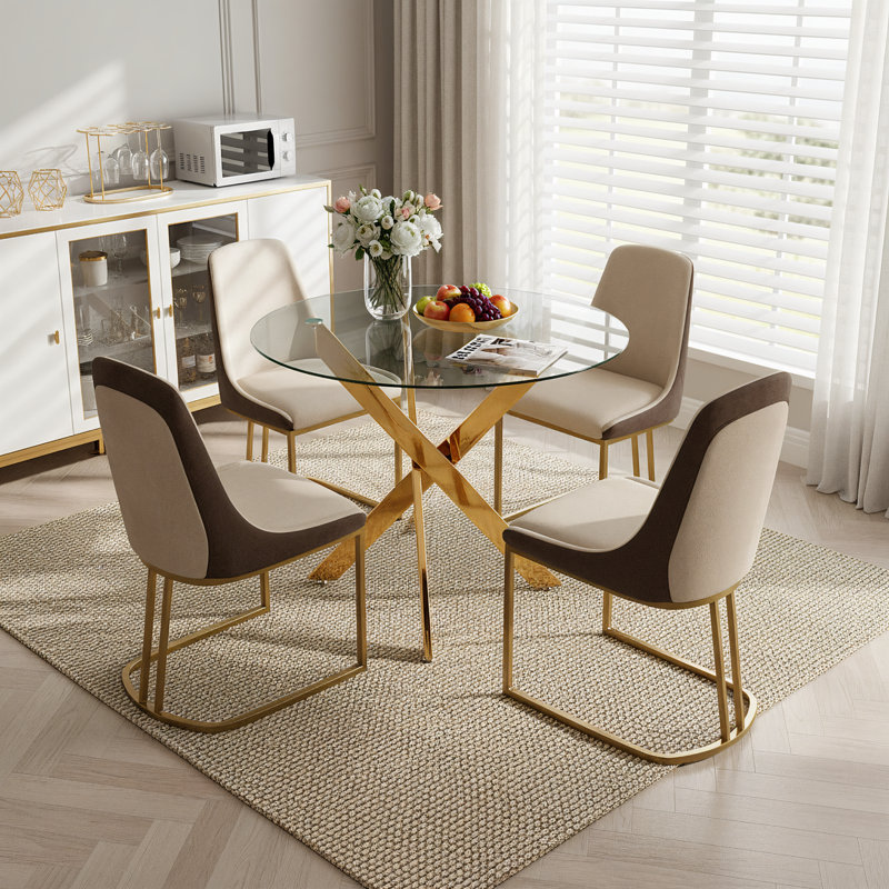 Ensemble de 2 chaises de salle à manger de luxe en velours rembourrées, Gris