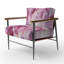 Chaise avec accoudoirs rembourrée Fuschia Country Charm-112889694