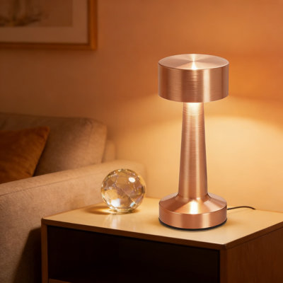 Lampe de bureau à DEL tactile rechargeable avec 3 modes de couleur et gradation continue, lampe de table de chevet en métal sans fil portable pour la chambre à coucher, le salon et le bureau