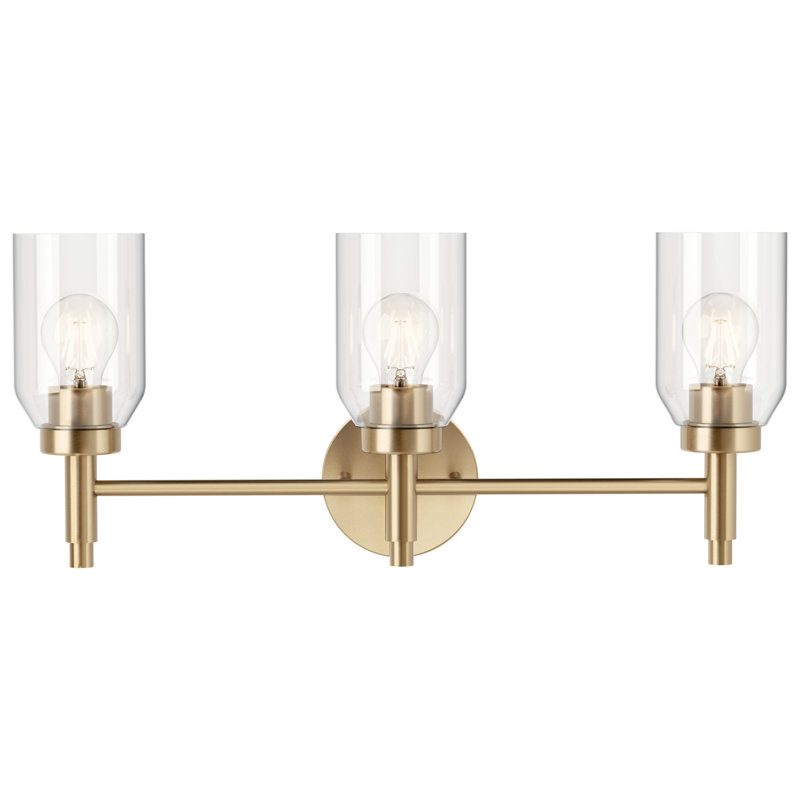 Éclairage de salle de bain 3 lumières à intensité variable Clairessa, Bronze champagne
