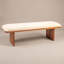 Banc en velours écrasé et bois d'acacia Canal