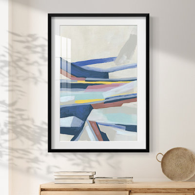 Mouvement tectonique bleu II - impression encadrée