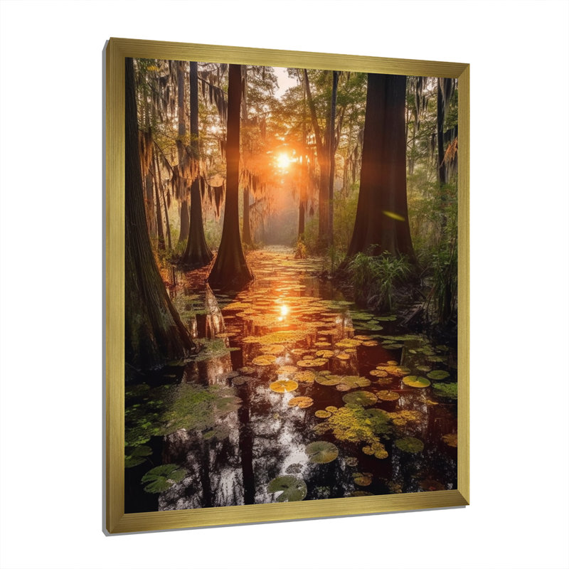 États-Unis Georgia State II - Paysages, art mural, salon, H 20 po x l 12 po x P 1 po, Cadre photo doré simple