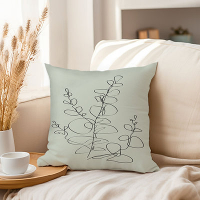 Botanical Eucalyptus Line Art Neutral Minimalist Plants Leaf Modern