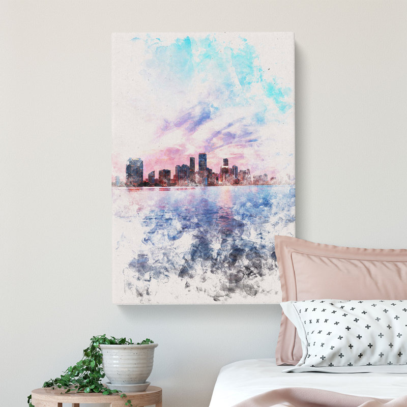 Miami Florida Skyline - Wrapped Canvas, 50cm H x 35cm W x 3cm D