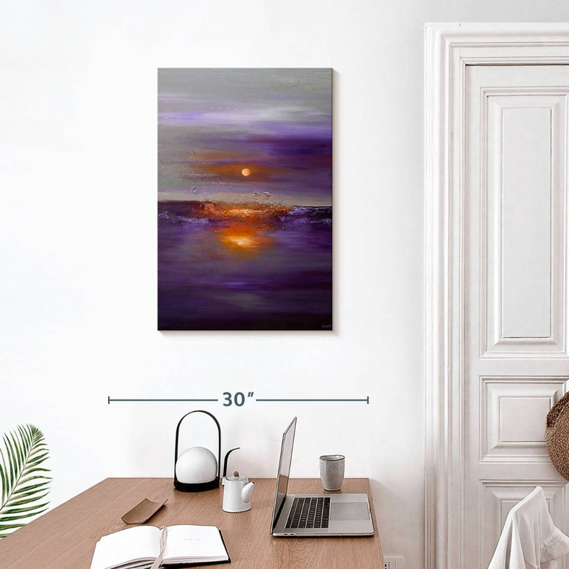 Gillard élégant coucher de soleil mauve, H 30 po x l 20 po