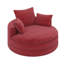 Fauteuil demi-tonneau moderne avec accoudoirs rembourrés en velours côtelé-940220814