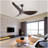 Modern 52 Inch Indoor Ceiling Fan No Light With 6 Speed Remote Control 3 ABS Blade Reversible DC Motor For Home