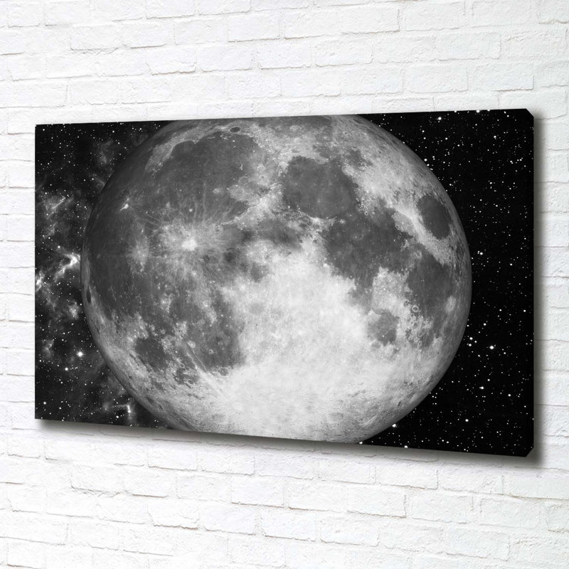 Moon 1 Piece Wrapped Canvas Wall Art