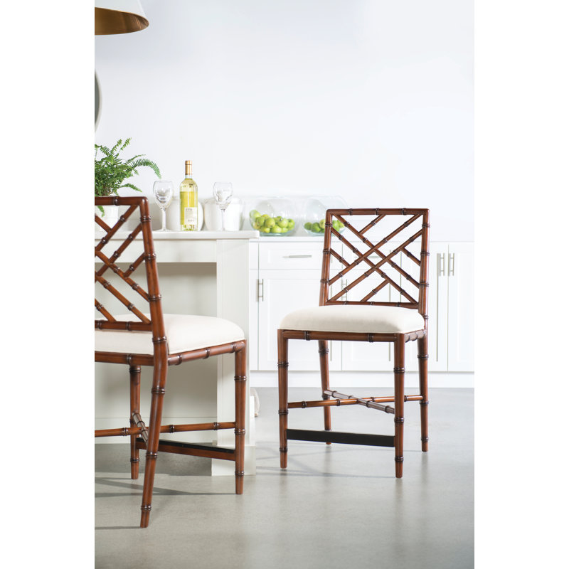 Caribe Upholstered Stool with Solid Wood Frame, Bar Stool (30" Seat Height), Antique White