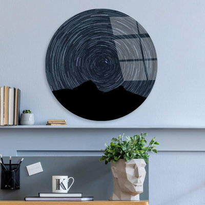 Decorative Tempered Glass Painting, Shatter-Resistant, 11.8 in Diameter | 100% Tempered Glass, 0.16 in Thick | High-Resolution UV Print on Back Surface, Easy to Clean, Vibrant Colors, Includes Attached Hanger