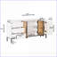Armoire latérale robuste en métal avec 3 tiroirs Porte en verre, rangement multifonctionnel pour verres à vin et amp; Décoration