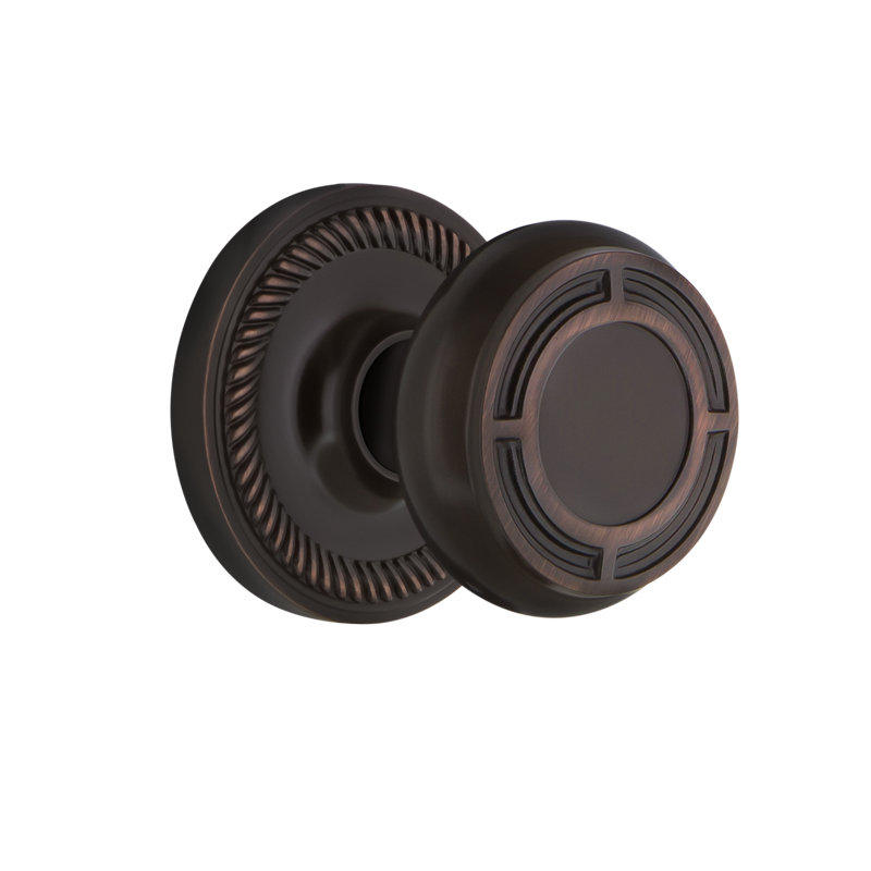 Rope Rosette with Mission Door Knob, 2-3/4”, Timeless Bronze