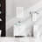 Bathroom Vanity And Sink In White. Cabinet With Glass Countertop. 18.5*30*31.5 Inch. 2 Doors, 1 Drawer. Sufficient Storage. Construction. Silent Drawer Movement. Luminous 30" White Counter. Cabinet.