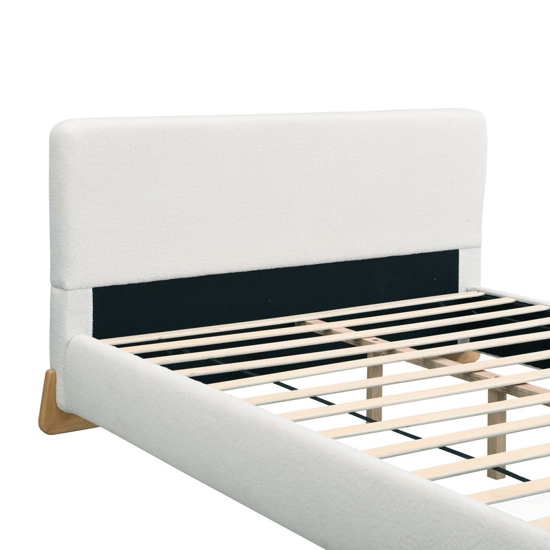 Élégant lit rembourré Boucle, confort luxueux et style polyvalent pour les chambres modernes, Full