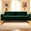 Canapé de luxe en velours émeraude avec accents - Canapé moderne à 3 places avec coussins moelleux, parfait pour le salon et la décoration de bureau