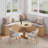 L-Shaped Storage Bench With Cushion- Modern Corner Breakfast Nook Bench For Kitchen, Entryway- Natural-899750227