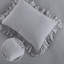 Ensemble de housse de couette simple à volants pour lit simple, 2 pièces Shabby Chic Farmhouse, conception à volants rétro, microfibre douce, gris-126214301-126214299