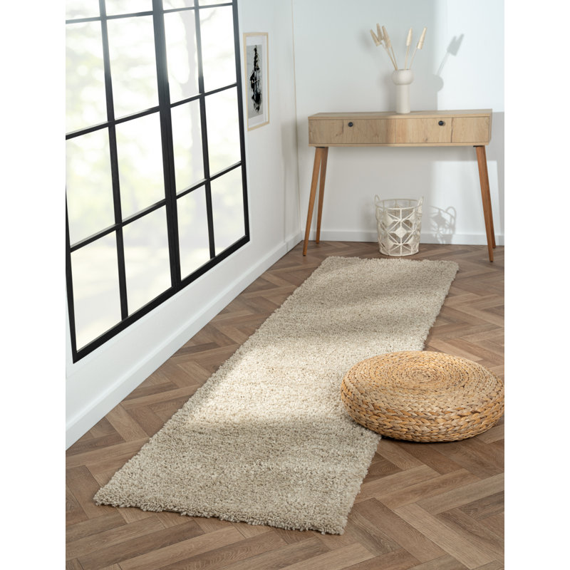 Shaggy Lush Beige Rug, Runner 80 x 300cm
