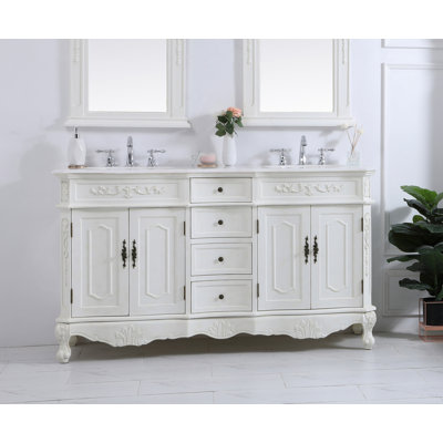 Ensemble de meuble-lavabo double 60 po Lunette