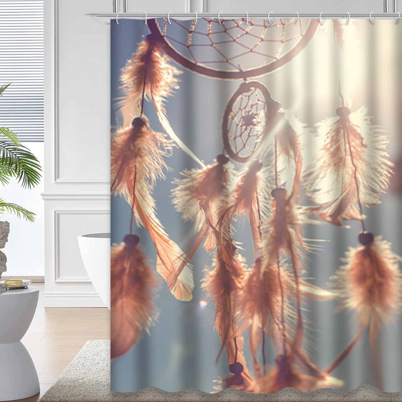 Rideau de douche avec 12 crochets Dreamcatcher, L 72 po x l 72 po