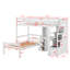 Lit mezzanine simple avec lit autonome, escalier de rangement, bureau, tablettes et tiroirs-1232146330