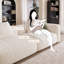 Canapé modulaire moderne en chenille blanc crème-577635957