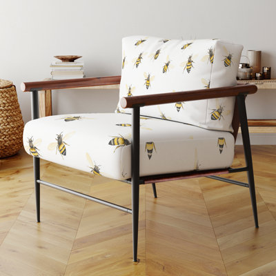 Chaise rembourrée Nature for Kids - Chaise jaune avec accoudoirs Gentle Bees