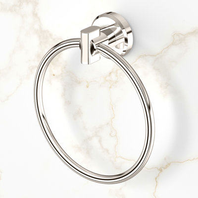 Lock Wall Mounted Polished Nickel Towel Ring, Hand Towel Holder for Bathroom, Kitchen