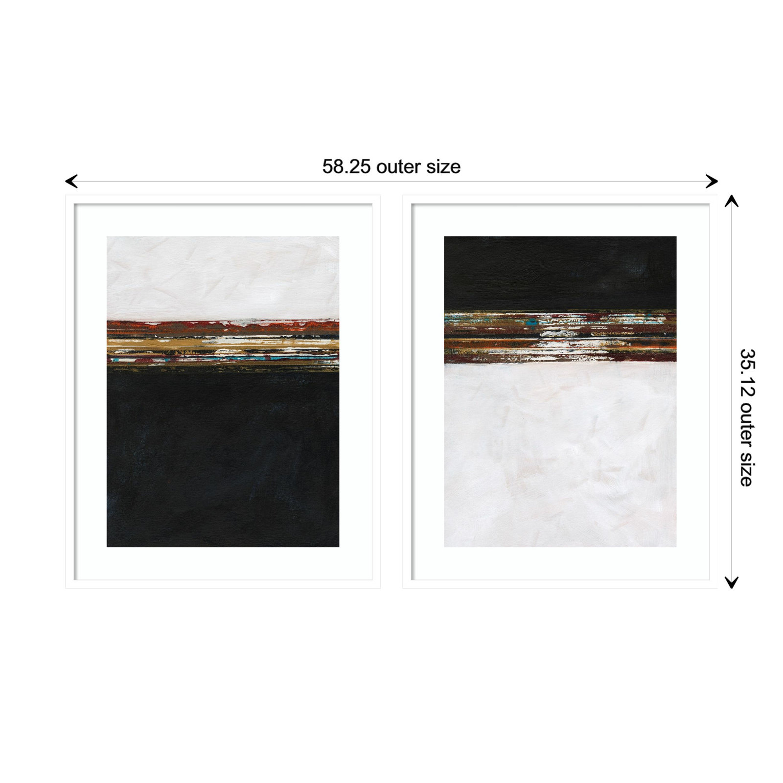 A Sense Of Space I & II by Jodi Fuchs, 35" H x 59" W, White