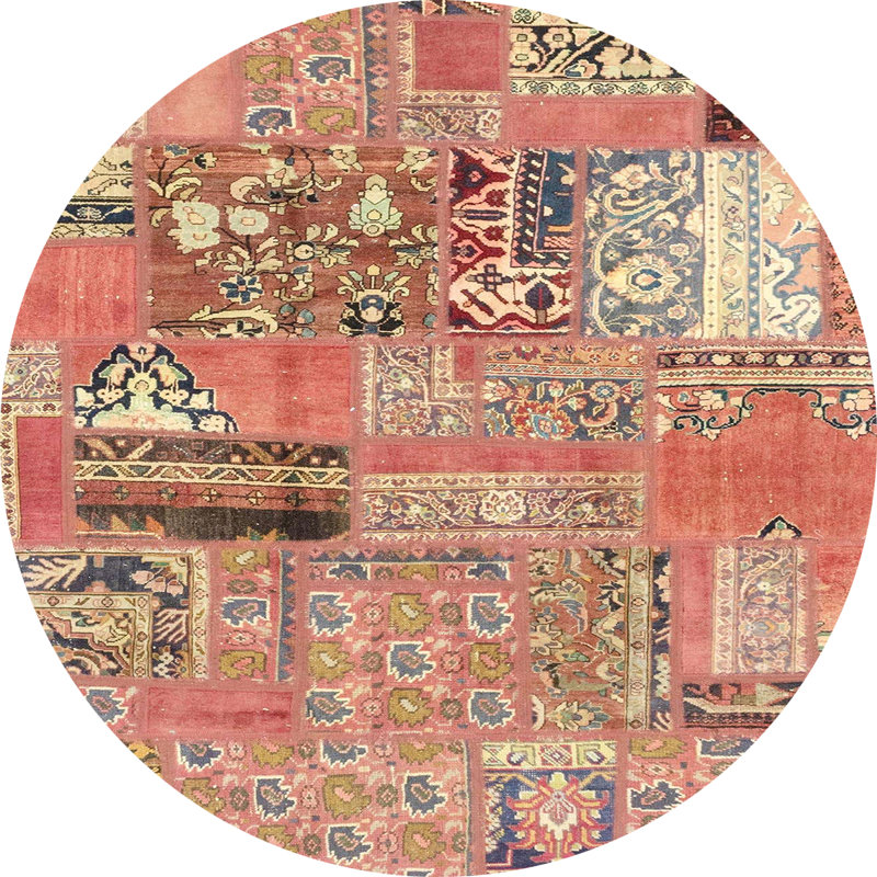 Tapis abstrait de style moderne de 1960, Rond 5 pi