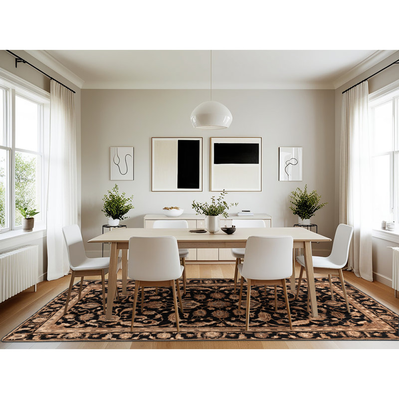 Machine Washable Persian Brown Area Rug, Rectangle 7' x 10'