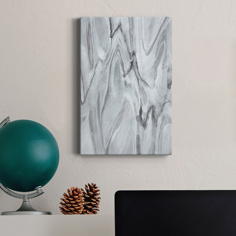 Marbré blanc III - impression sur toile tendue, H 27 po x l 18 po x P 1 po