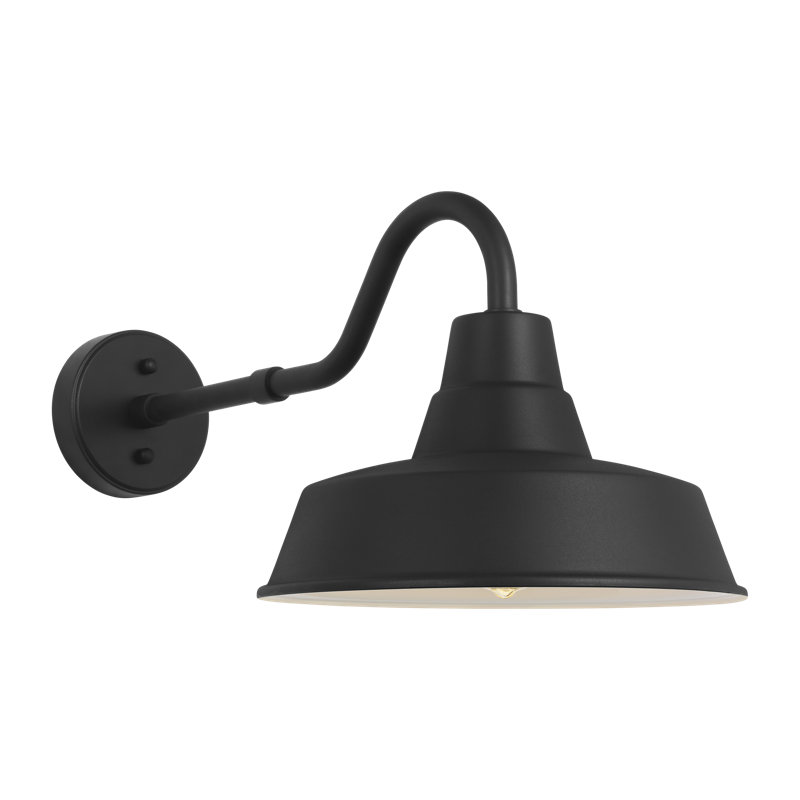 1 - Light Armed Sconce, 10.75" H x 12" W x 17.13" D, No, Textured Black