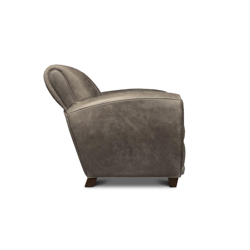 Manon 36.5" Wide Genuine Leather Armchair, Desert (Longhorn), Espresso