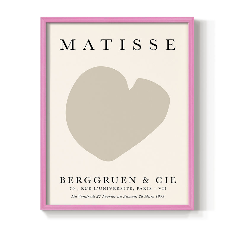 Matisse CCXIX, reproduction encadrée - bois massif, H 10 po x l 8 po, Rose