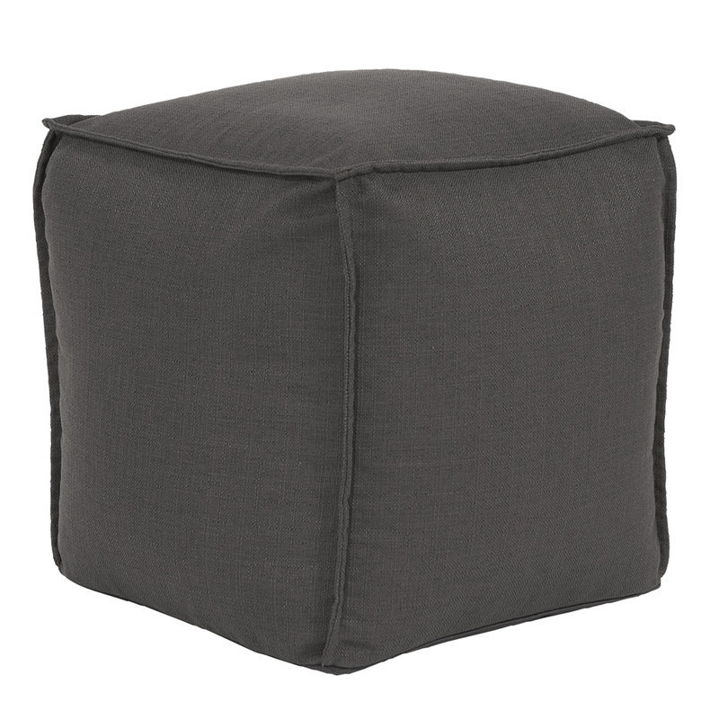 Philip Upholstered Pouf, Charcoal