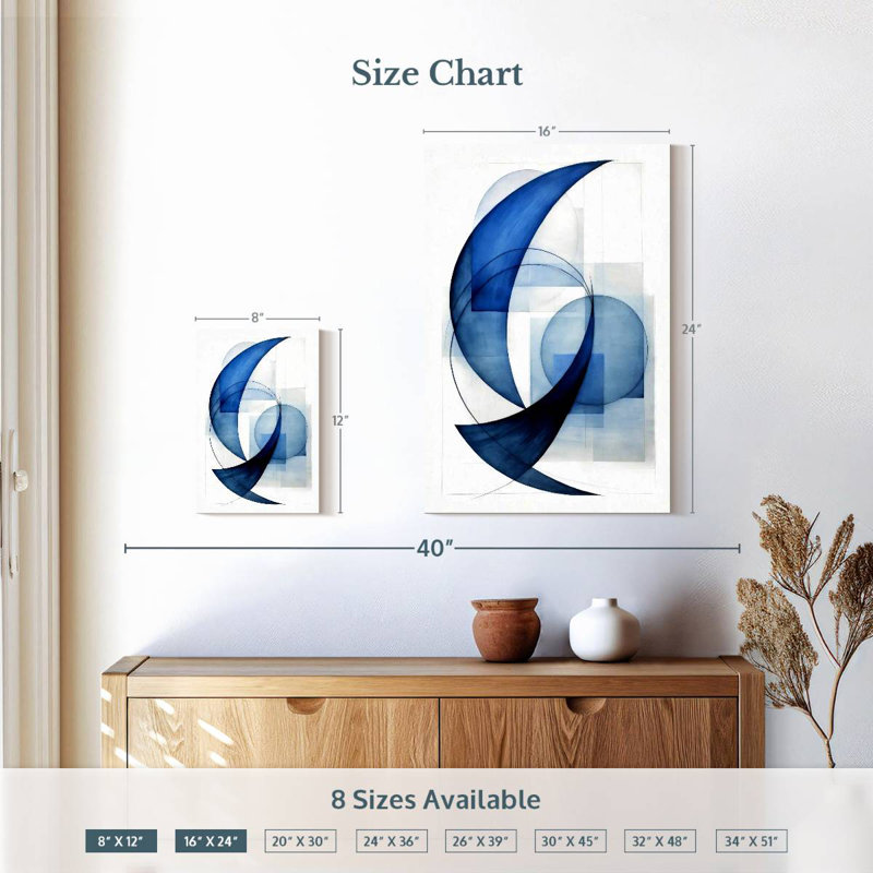 Avery Dynamic Blue Circles II, 12" H x 8" W