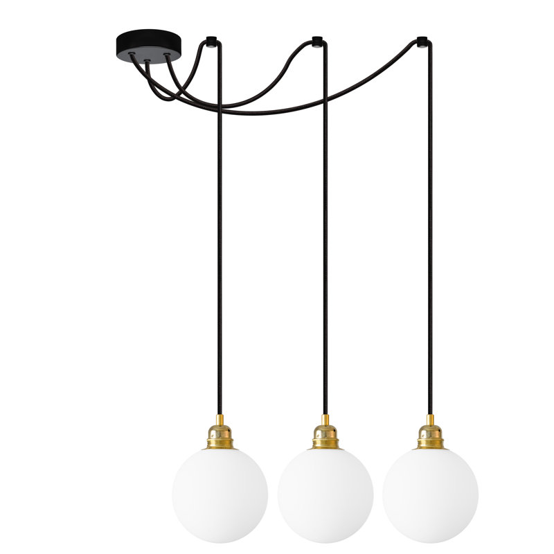 Brambory 3 - Light Sphere Pendant, Brass/Black
