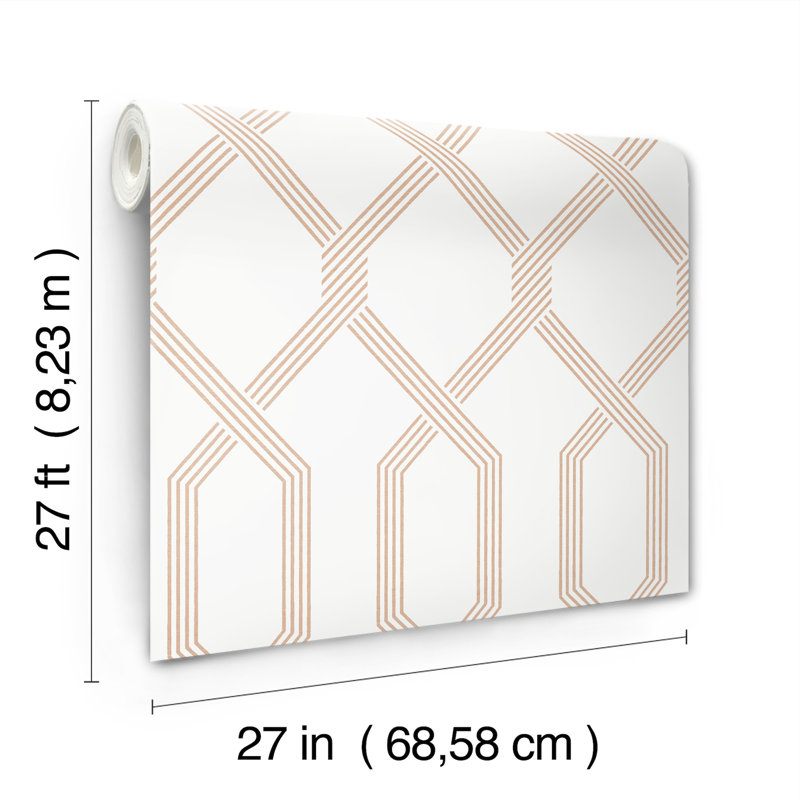 Palisade Geometric Wallpaper Double Roll, Coral