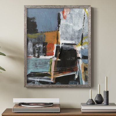 Erratic Marks I Framed Print - Solid Wood