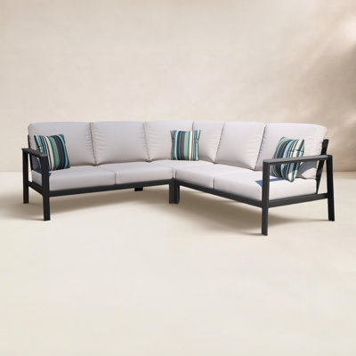 Townsend Outdoor 5 Person Sectional Seating Group With Sunbrella Cushions